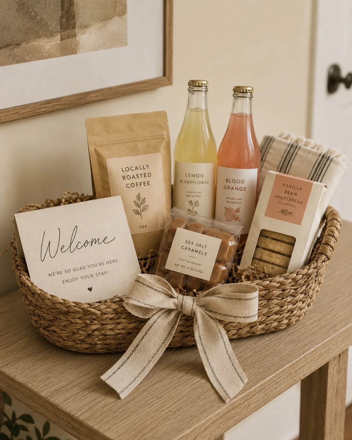 Welcome basket with local coffee and snacks